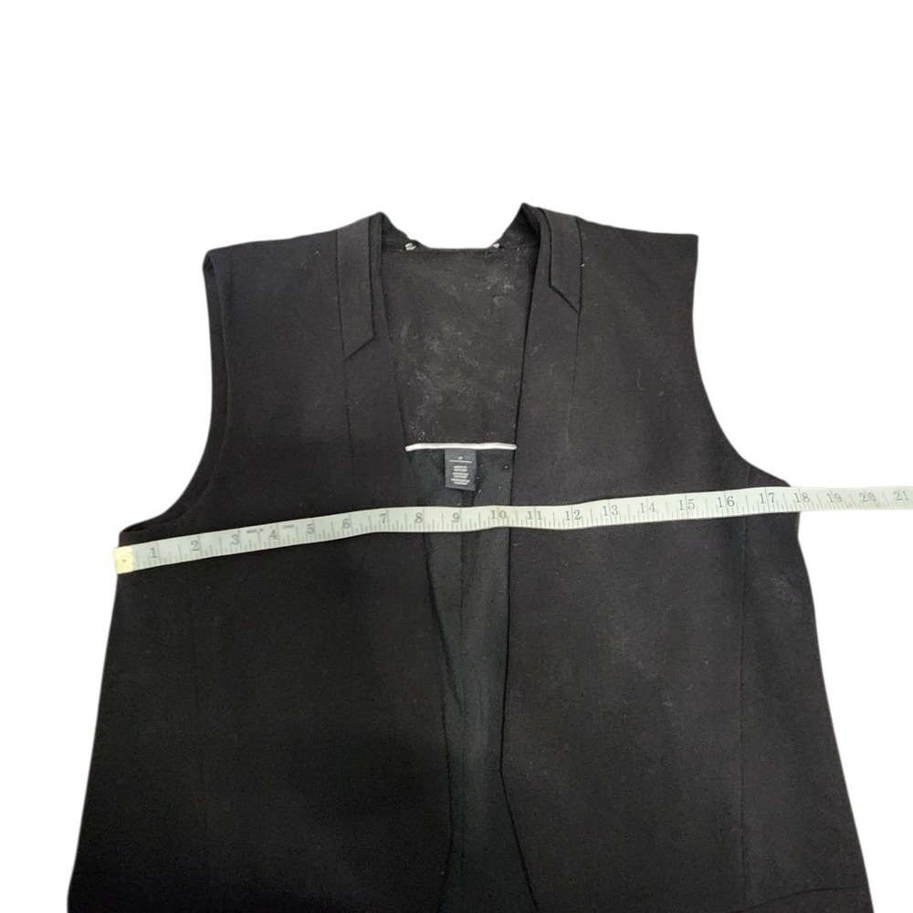 White House Black Market Black Sleeveless‎ Open Front Vest Size 4